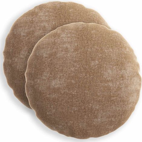 Federa 2 pz HEERLEN Marrone Ø 50 cm Tessuto Chenille vidaXL (1/5)