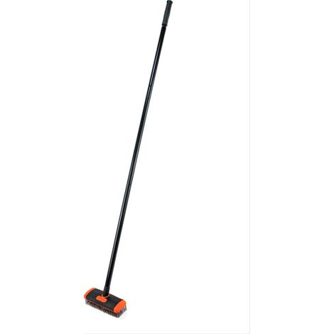 Robuster Metallbesen (117 cm), steife Metallbürste zum Entfernen von Unkraut, Moos und hartnäckigen Flecken, Terrassenschrubber