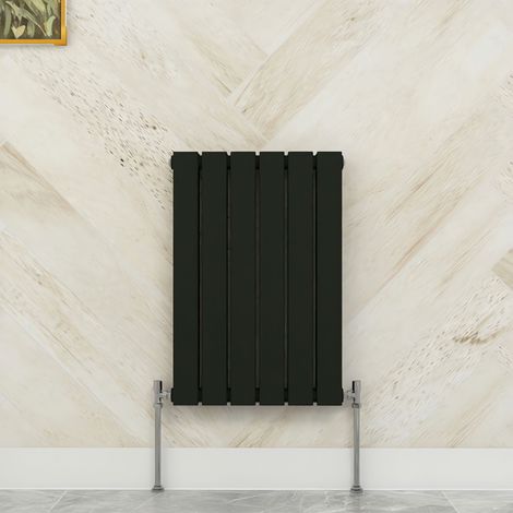 SKY Bathroom 600x408mm Double Black Horizontal Flat Panel Radiator Designer Central Heating Radiator