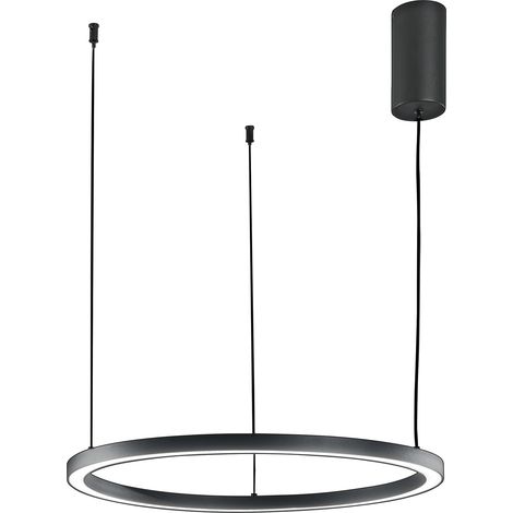 "Sospensione LED HOOP in alluminio nero con funzione CCT 60 cm."
