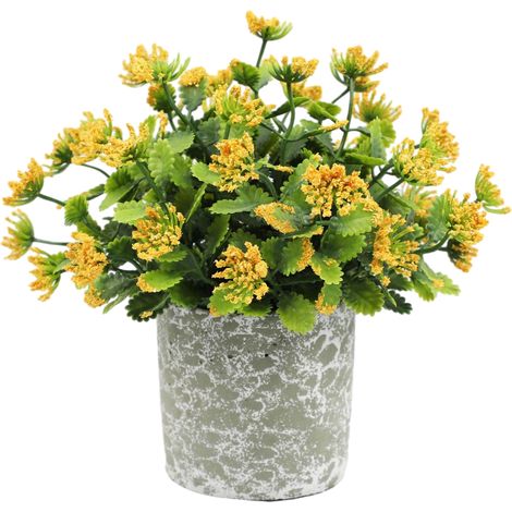Plante Artificielle Romarin - Topiaire Boule en Plastique avec Feuilles Blanches - Décoration Intérieure Salon Bureau Cuisine - 1 Pièce (1/5)