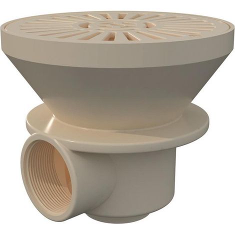 Sumidero AstralPool Ø182 beige para piscina de hormigón salida lateral 2" (1/2)