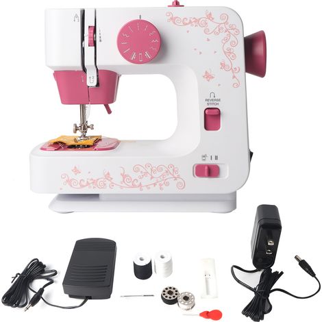 Mini machine à coudre électrique portative pour tailleur domestique avec 12 points de couture (prise US 100-240V) (1/5)