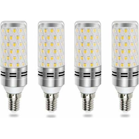 Ampoule E14 LED 16W blanc froid - Équivalent à une ampoule halogène de 100W à 120W, émettant 1600LM avec une lumière à 360°, adaptée aux lustres, appliques et lampes de chevet, lot de 4, non-dimmable.