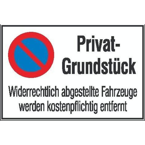 SafetyMarking Parkverbotsschild Alu B600xH400 mm Privatgrundstück (1/3)