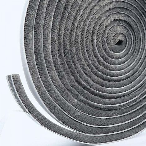 Bande d'étanchéité antiadhésive grise 5 m x 15 mm pour porte coulissante, cache-poussière, trou de montage, rail de guidage, isolation (1/5)