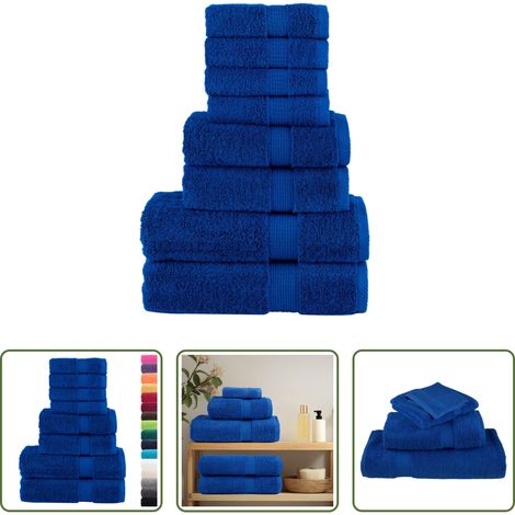 Premium Handtuch - 8 tlg. Premium-Handtuch-Set SOLUND Blau 600 g/m² (1/5)