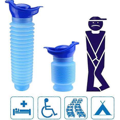 Urinoir portable adulte 750 ml pour voyage, camping, voiture, grand seau à pipi, motif dessin animé, urinoir souple, dispositif de réception pour urinoir (1/4)