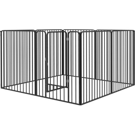 PawHut Box per Cani 8 Pannelli Modulabili 164x164x100cm Nero