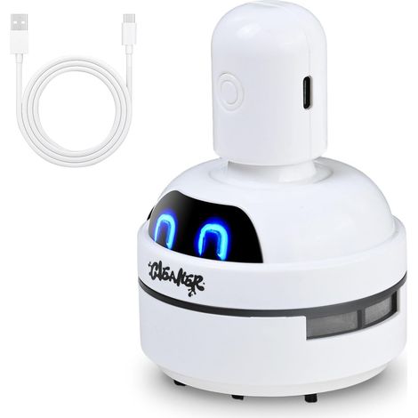 Mini Aspirateur de Table avec Poignée, Aspirateur de Bureau 3 Niveaux de Puissance, Aspirateur de Table sans Fil pour Ramassage des Miettes à Domicile et Bureau, Rechargeable par USB (1/5)