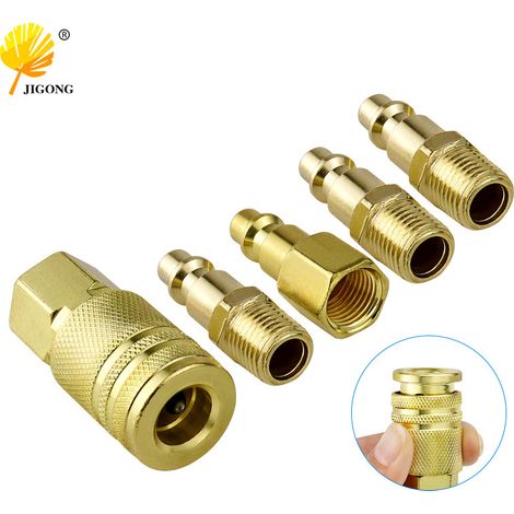 Kit de 5 raccords rapides de type américain, connecteur femelle 1/4 NPT, raccord pour tuyau d'air, accessoires pour outils pneumatiques de compresseur d'air