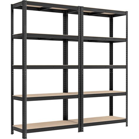 Estantería metálica resistente 180 x 90 x 40 cm 5 estantes capacidad de carga total 875 kg (175 kg/estante) estantes regulables para garaje/sótano negro 120005582