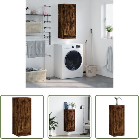 vidaXL Holzschrank - Wandschrank Räuchereiche 34,5x34x90 cm Holzwerkstoff (1/5)