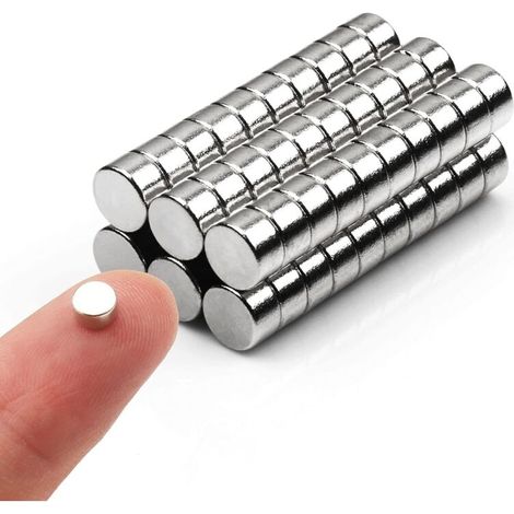 60 petits aimants ronds - Pour réfrigérateurs, bouteilles isothermes, congélateurs, bureaux, tableaux blancs - 60 pièces, diamètre 3 x 3 mm (1/5)
