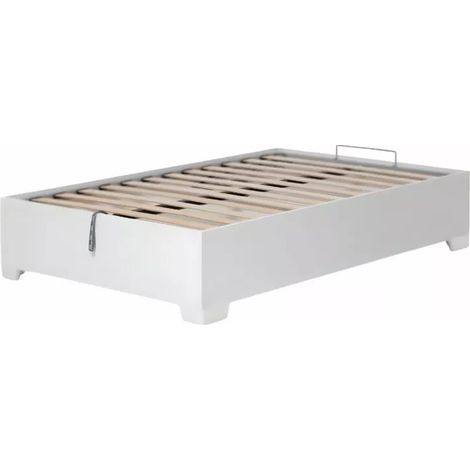 letto piazza e mezza contenitore con piedini "bed box" bianco 120x190 cm (1/4)