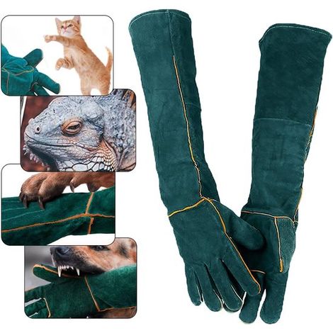 Tierschutzhandschuhe Handschuhe für den Umgang mit Tieren 60 cm Bissfest Kratzfest Abriebfest für Hunde, Katzen, Vögel, Schlangen, Papageien, Eid (1/5)