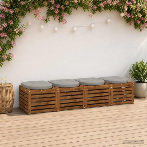 vidaXL 4-Piece Seat Cushions 4 pcs 100% Polyester Grey 45 x 45 x 5 cm (1/5)