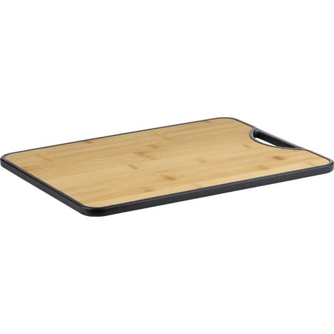 alpina Tagliere double face in bambù e plastica, tagliere 38 x 28 cm, piatto da portata e tagliere in legno da cucina, tagliere da formaggio e tagliere da portata moderno e igienico (1/4)