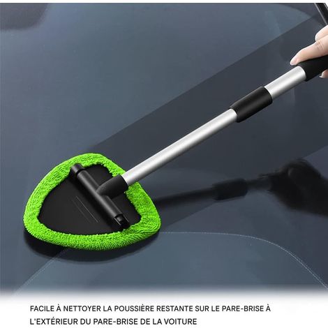 Kit de limpieza de ventanas, cepillo de limpieza extensible de 180° con mango, 4 almohadillas y 1 botella rociadora, cepillo para parabrisas de coche, Drive Clear All Winter (verde)