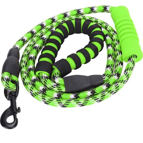 Laisse Pour Chien - Corde Nylon Réfléchissante - Crochet Métal Pivotant 360 Degrés - Poignée Ergonomique Rembourrée - Pour Races Moyennes Et Grandes (1/5)