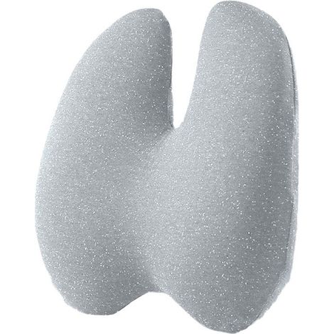 Coussin de soutien lombaire ergonomique en forme de papillon en mousse à mémoire de forme gris clair, coussin de dos orthopédique pour le soutien du bas du dos sur les chaises de bureau, de voiture et (1/5)