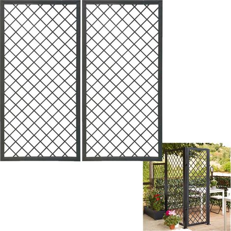 Multipack 2 pz tralicci fissi 0,90 x h 1,80 metri con cornice in metallo stell trellis colore antracite (1/2)