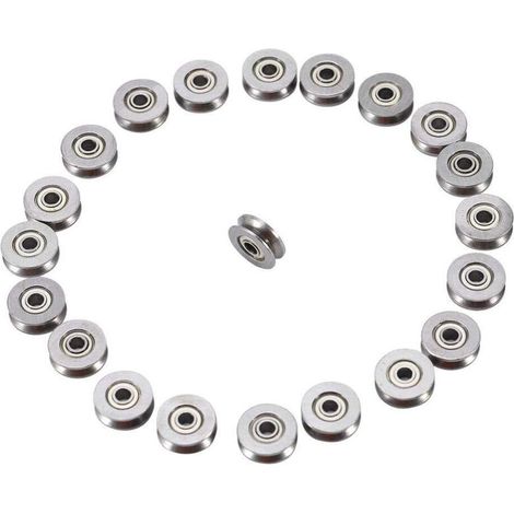 20pcs V623ZZ Guide de Rainure en V Miniature en Acier Roulement à Billes de Rail de Poulie 3x12x4mm pour Système de Mouvement Linéaire de Rail-VSIAISV (1/5)