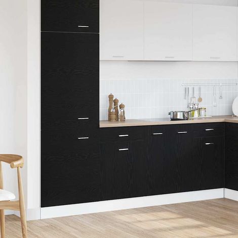 Hängeschrank mit Regal Schwarz Eichen-Optik 50 x 46 x 81,5 cm