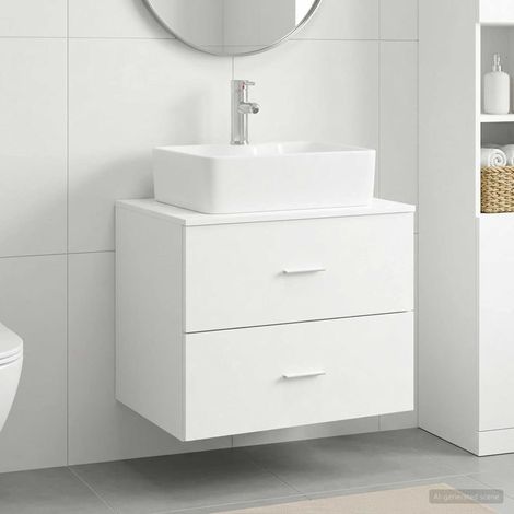 vidaXL Bathroom Furniture Set White Engineered Wood (1/5)