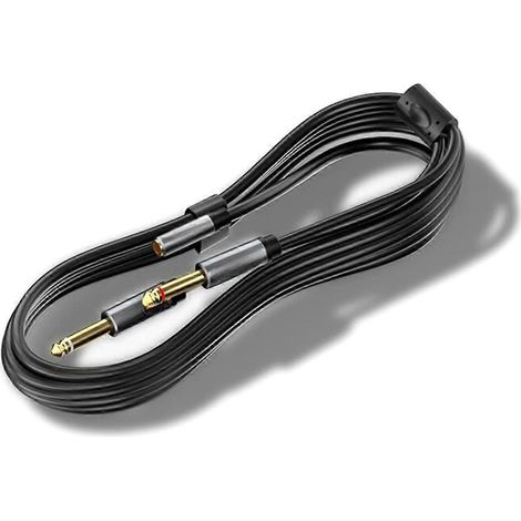 Adaptateur de câble 3,5 mm vers double 6,5 mm, prise jack mâle 6,5 mm vers audio stéréo 3,5 mm B-- (1/5)