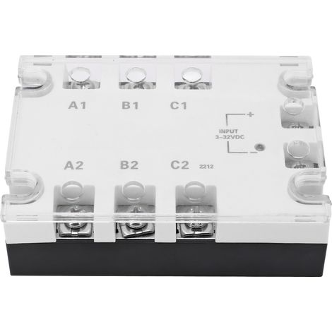 Dreiphasiges Halbleiterrelais, stabil, stoßfest, robust, 3–32 V DC, 24–480 V AC, weiß, geräuschlos, DC/AC-Wandler, Halbleiterrelais für CNC-Maschinen zur Automatisierung
