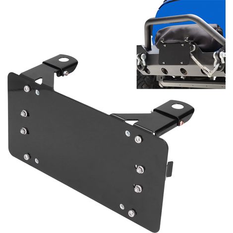 Support de plaque d'immatriculation en acier pour treuil avec rouleau et support étanche, accessoire auto pour véhicule tout-terrain. (1/5)