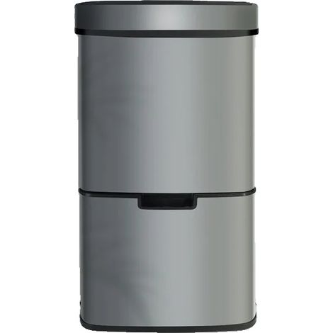 Contenedor de reciclaje, 3+1 compartimentos, cubo interior extraíble, gris. (1/2)
