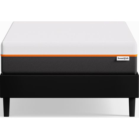 Ensemble sommier à lattes 90x190 cm en tissu noir + Matelas mousse gel à mémoire de forme, double confort - Dual Confort (1/5)