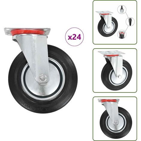 24 pcs Roulettes pivotantes 200 mm - Roulette Pivotante - Roulettes Pivotantes - Roulette De Chariot - Roulettes De Chariot (1/5)