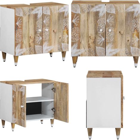 Mobile Lavabo da Bagno 62x33x58cm in Legno Massello di Mango - Lavabo - Arredamento bagno