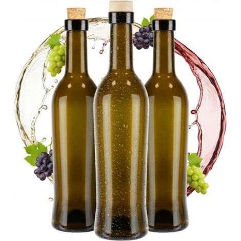 Bouteille En Verre - 500 Ml - Pour Vin Huile D Olive Vinaigre Liqueur - Lot De 10 (1/5)