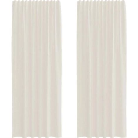 Voilages à pattes, 2 pièces, crème (1/5)