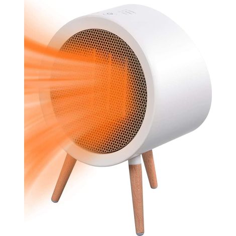 Heizlüfter, 800 W tragbarer Heizlüfter, Mini-Elektro-Keramikheizung, 3 Modi, Vollberührungstasten und Timerfunktion für Wohnzimmer, Schlafzimmer, Büro (1/4)