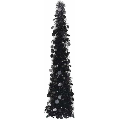 vidaXL Árbol de Navidad artificial emergente PET negro 120 cm (1/5)