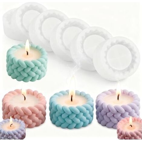 4 moule silicone bougie bougeoirs en silicone moule bougie pour bougies et pots de fleurs, photophores pour béton/plâtre/résine époxy, réutilisables (1/5)