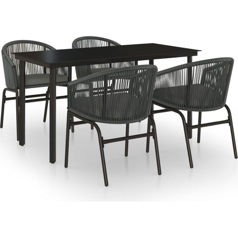 Ensemble de salle à manger de jardin 5 pcs Anthracite 11 (1/5)