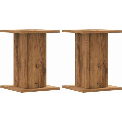 Supports pour plantes, 2 unités, chêne massif, bois d'ingénierie, fabrication artisanale (1/5)