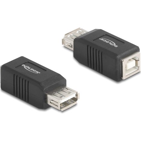 Delock Adaptador USB 2.0 USB Tipo-A hembra a USB Tipo-B hembra