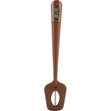 Racloir à café en silicone avec thermomètre électrique intégré, outil de cuisine sûr et durable (1/4)
