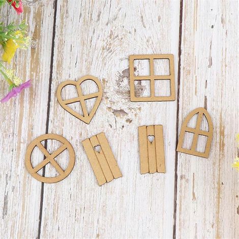 Porte en bois pour jardin féerique, bâtiments de jardin miniatures -- (1/5)