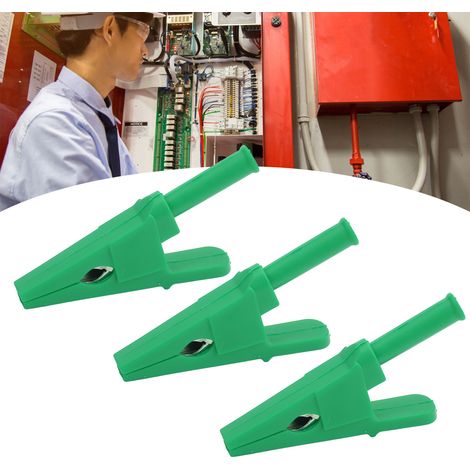 J.60050 Pince de pêche adaptateur tout cuivre de type ouvert de 20 mm avec prise de 4 mm à l'extrémité pour les tests de puissance, vendue par paquets de 10 (vert). (1/5)