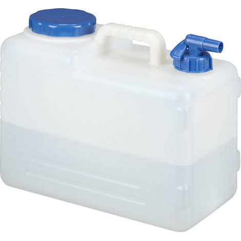 Relaxdays – Jerrican d’eau 15 L – Robinet dévissable à 360° – Bouchon à vis étanche – Matériaux sans BPA pour camping et festivals (1/5)