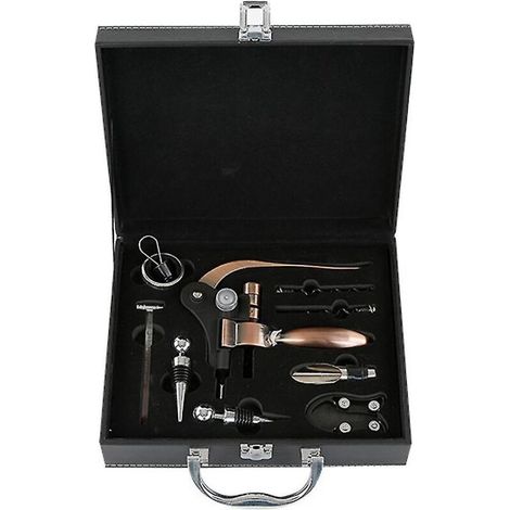 Set regalo elegante per vino: cavatappi a forma di coniglio + decanter integrato – set in pelle premium per appassionati di vino
