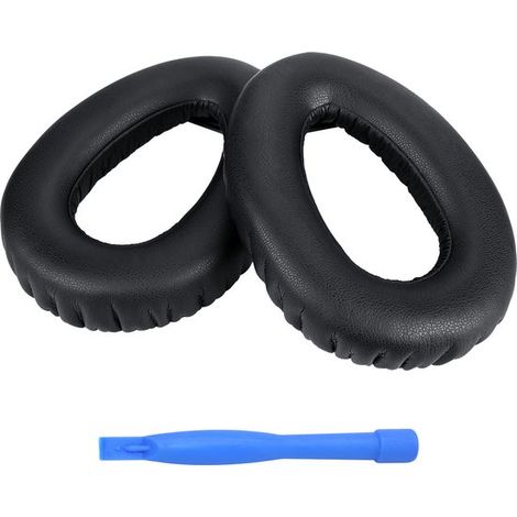 Coussinets d'oreille de rechange pour casques Sennheiser PXC480/PXC550/PXC 550-II/MB660 UC/MB 660 MC – Coussinets en mousse à mémoire de forme et polyuréthane protéiné – Isolation phonique – Noir (1/5)